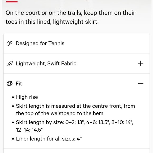 NWT Lululemon Court Rival High Rise Skirt 10 - Picture 2 of 3